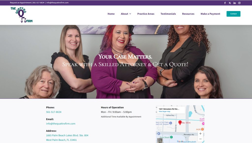 The Quattro Firm Landing Page